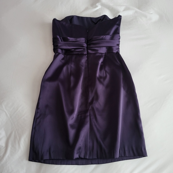 David's Bridle Royal Purple Sleeveless Mini Dress with Pockets - Picture 2 of 10